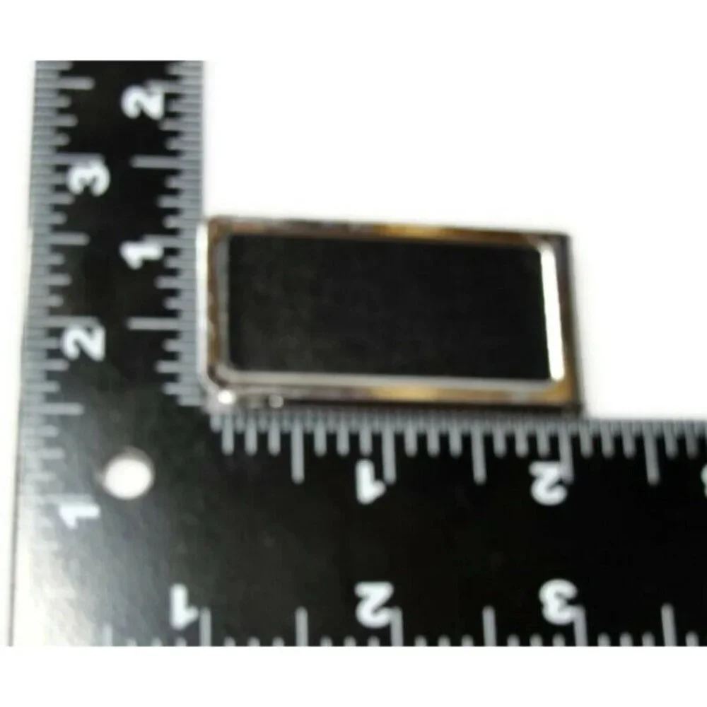Money Clip Stainless Steel Black Leather Insert Credit Card Cash ID Holder